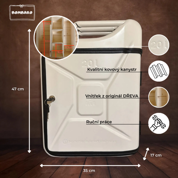 Bílý Kanystr bar (Třetinkový model) - Obrázek 2