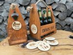 Dřevěný nosič piva | varianta zlatý dub - Obrázek 4