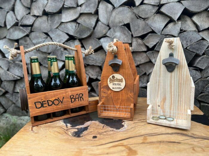 Dřevěný nosič piva | varianta čisté dřevo - Obrázek 6