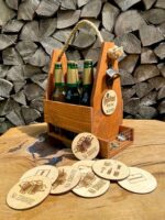 Dřevěný nosič piva | varianta zlatý dub