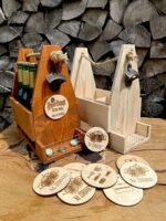 Dřevěný nosič piva | varianta zlatý dub - Obrázek 5